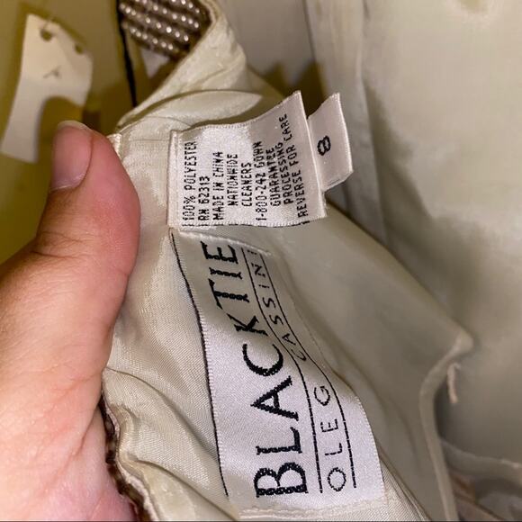 NWT VNTG BLACK TIE OLEG CASSINI formal dress sz8 - Picture 5 of 8